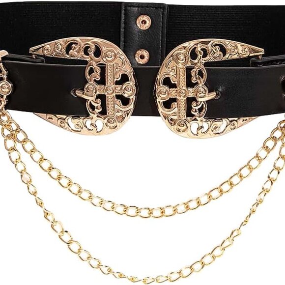 Double buckle chain cowgirl belt main image 4